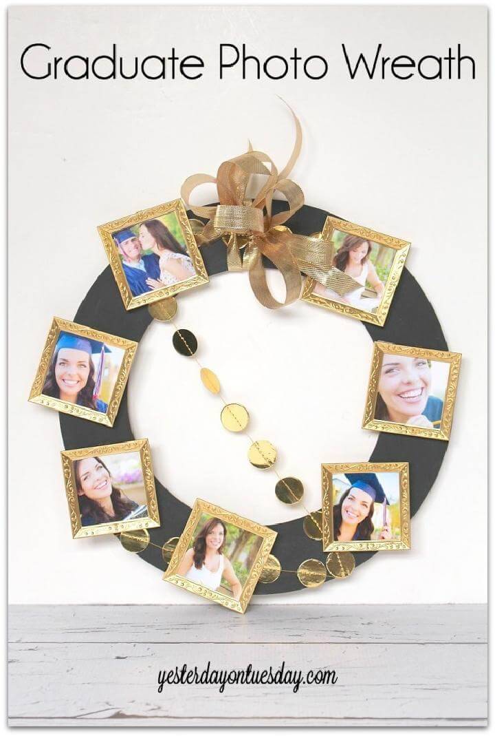 DIY Beautiful Graduation Party Photo Wreath