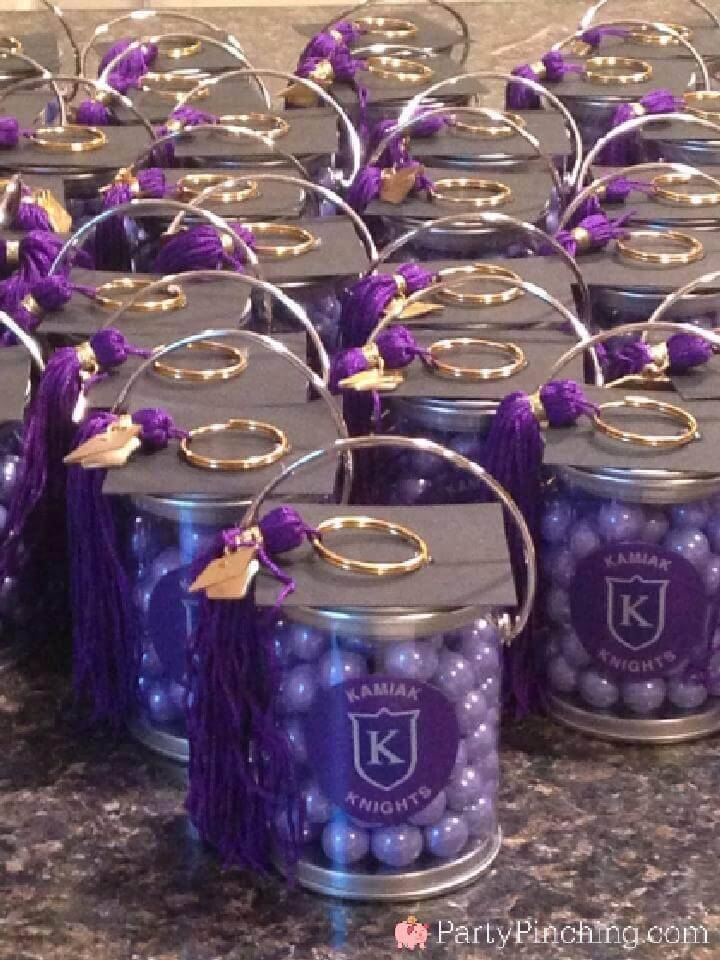DIY Cute Paint Can Grad Party Favors with a Tassel Cap