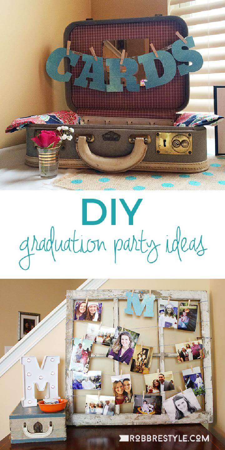 DIY Graduation Party Card Suitcase and Photo Gallery