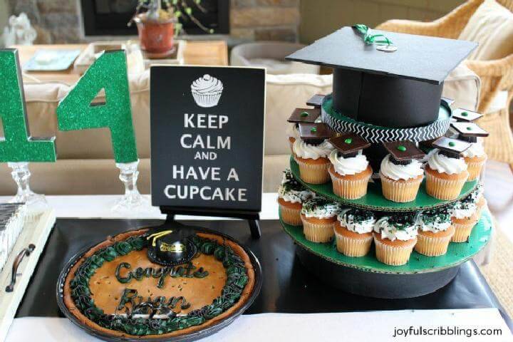 DIY Graduation Party Cupcake Tower Cake