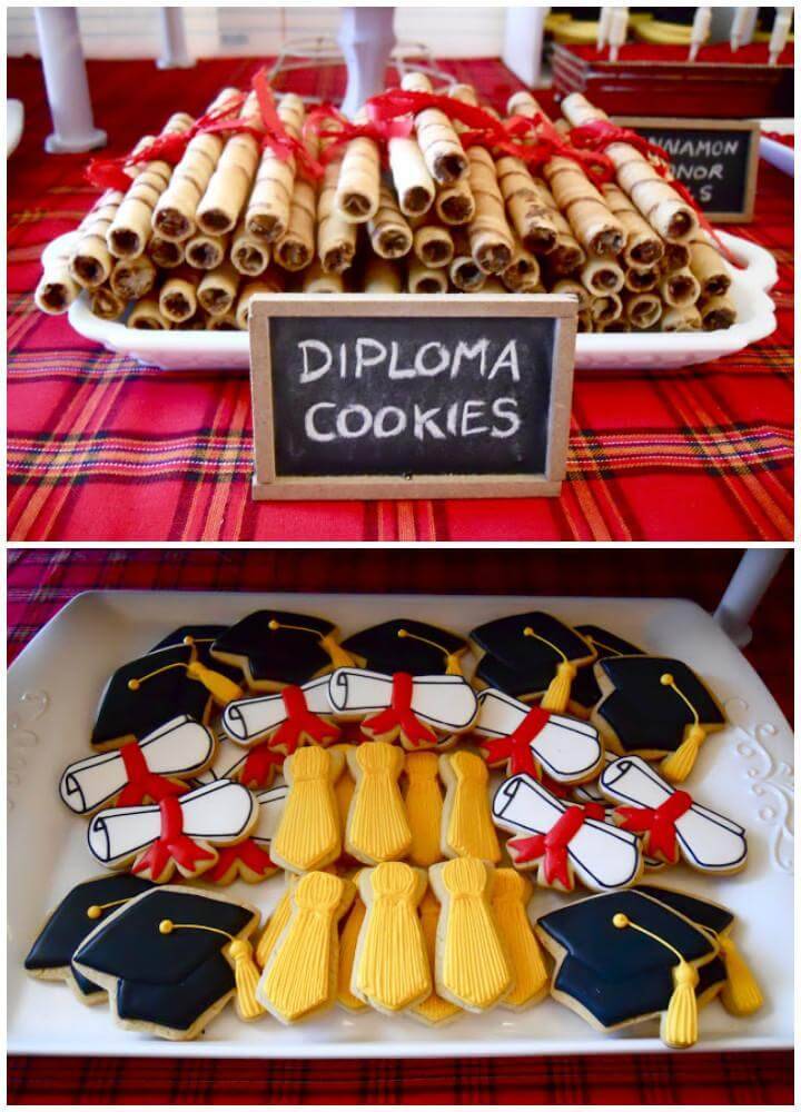 DIY Graduation Party Diploma Cookies